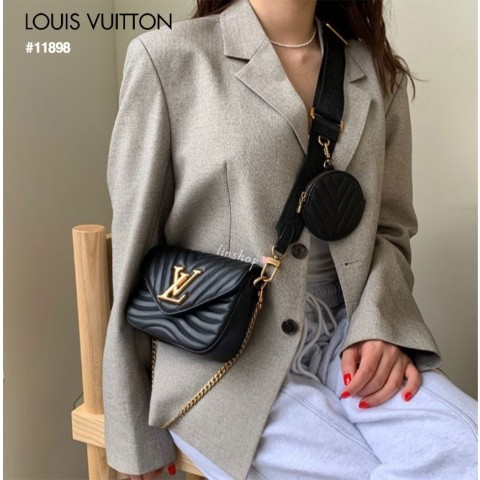 [LOUIS VUITTON] 루이비통 뉴 웨이브 멀티 포쉐트 체인 크로스백 & 지갑 셋