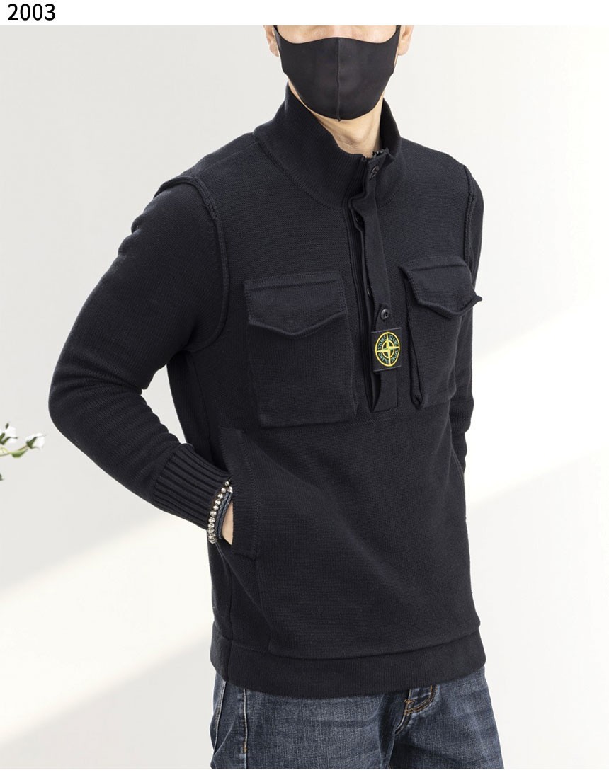 [STONE ISLAND] 수입프리미엄급 하프 포켓반집업 니트