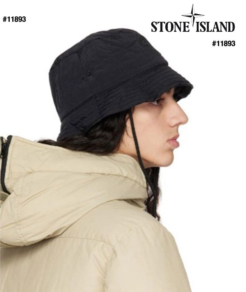 [STONE ISLAND] 스톤아일랜드 나일론 자수로고 버킷햇