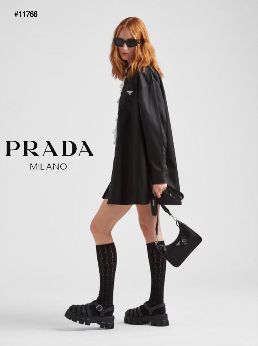 [PRADA] 프라다 리에디션 테수토 사피아노 가죽 트리밍 리나일론 숄더백