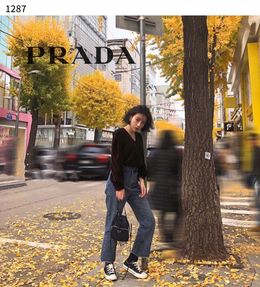 [PRADA] 수입고급 프라다 리나일론 미니 버킷백 블랙