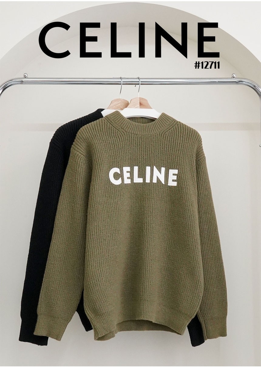 [CELINE] 셀린느 오버사이즈 레터링 울 니트 스웨터