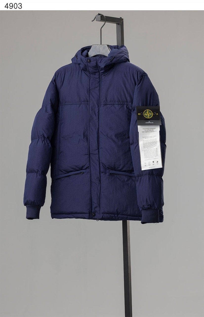 [STONE ISLAND] 스톤 메탈 TC로고 패치 패딩자켓