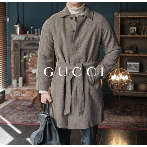 GUCCI 최상급 헤링본 맥코트