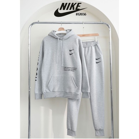 [NIKE] 나이키 남여공용 기모 더블 스우시 후드 티셔츠 & 기모 조거 팬츠 셋