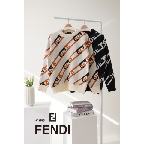 [FENDI] 팬디 남성 자가드 사선FF로고 램스울 니트 스웨터