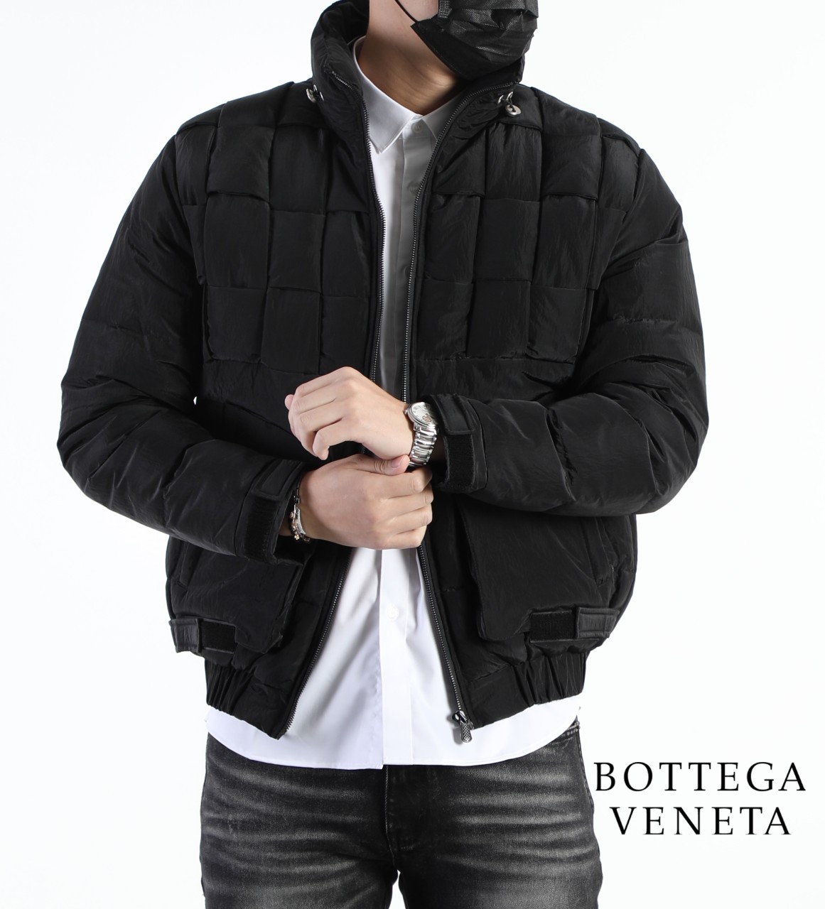 [BOTTEGA VENETA] 수입고급 격자무늬 오리털 차이나 패딩자켓