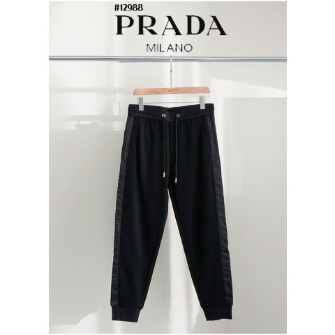 [PRADA] 프라다 포켓 삼각로고 사이드라인 리나일론 밴딩조거 팬츠