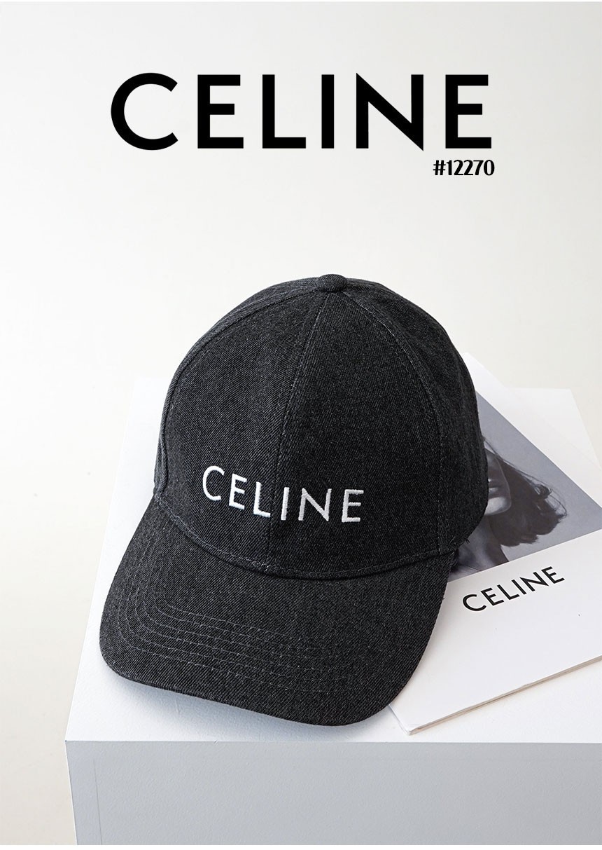 [CELINE] 셀린느 남여공용 레터링 로고 데님 볼캡