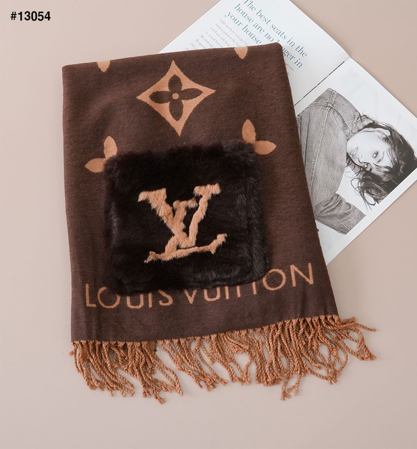 [LOUIS VUITTON] 루이비통 빅 모노패턴 밍크포켓 로고 머플러