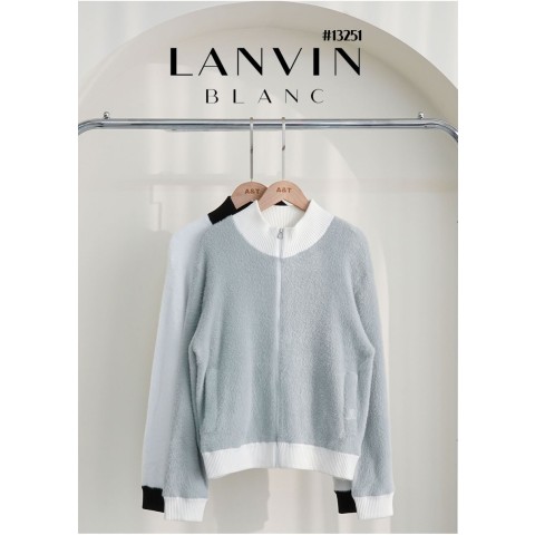 [LANVIN BLANC] 랑방블랑 골프웨어 여성 웨이스트 레터링 로고 플러피 집업