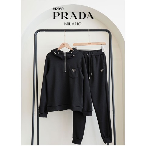 [PRADA] 프라다 여성 리나일론 포켓 후드 아노락 & 조거 팬츠 셋