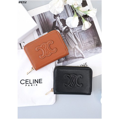 [CELINE] 셀린느 Calfskin 카프스킨 레더 트리오페 컴팩트 지퍼 지갑