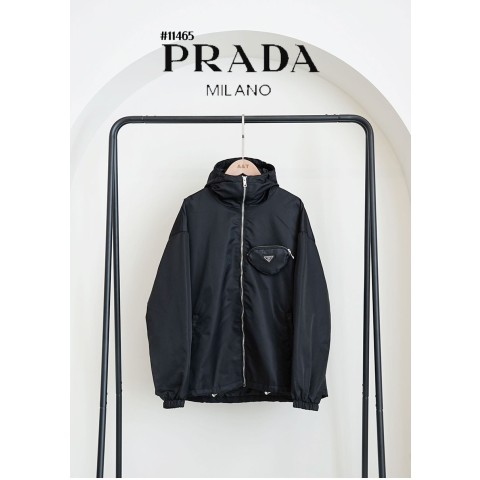 [PRADA] 프라다 여성 리나일론 파우치 포켓 후드 자켓