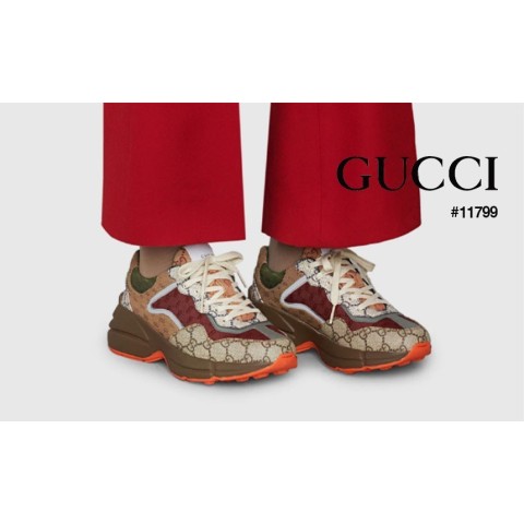 [GUCCI] 구찌 여성 GG 라이톤 레더 스니커즈