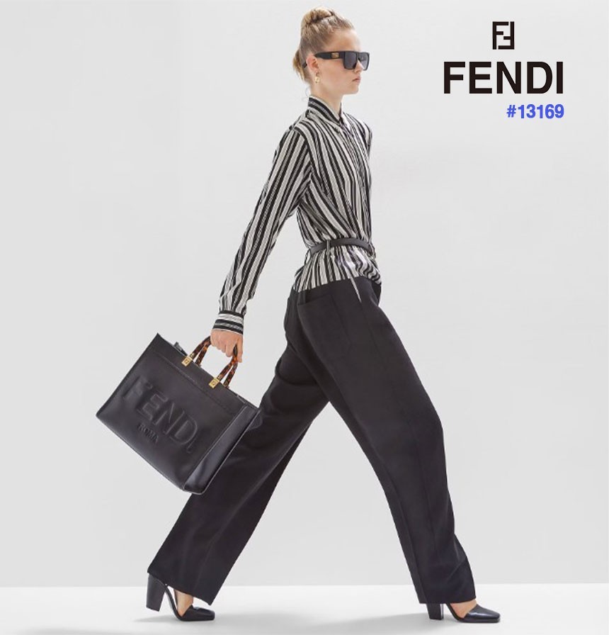 [FENDI] 펜디 선샤인 블랙 레더 쇼퍼 백 미디움