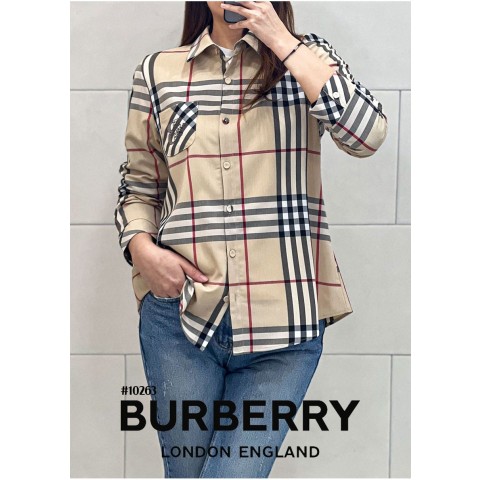 [BURBERRY] 버버리 여성 빈티지 스트라이프 체크셔츠