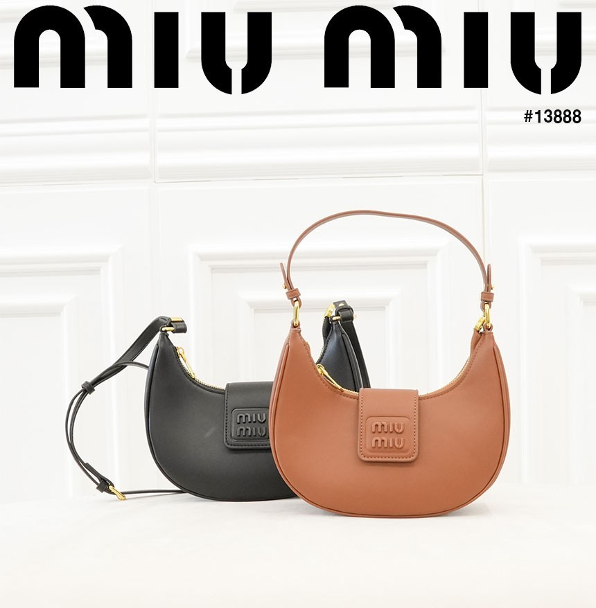 [MIUMIU] 미우미우 크로와상 가죽 숄더크로스백