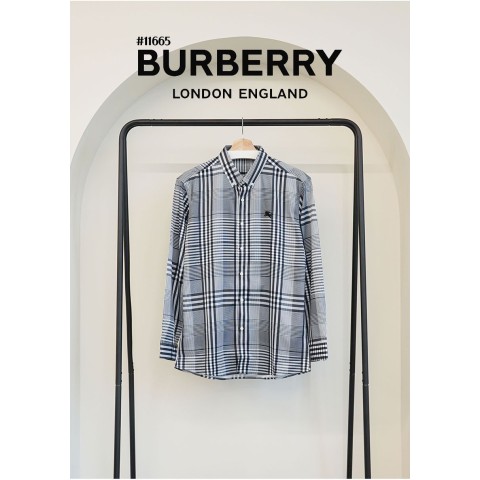 [BURBERRY] 버버리 남성 클래식 레이온 체크 코튼 셔츠