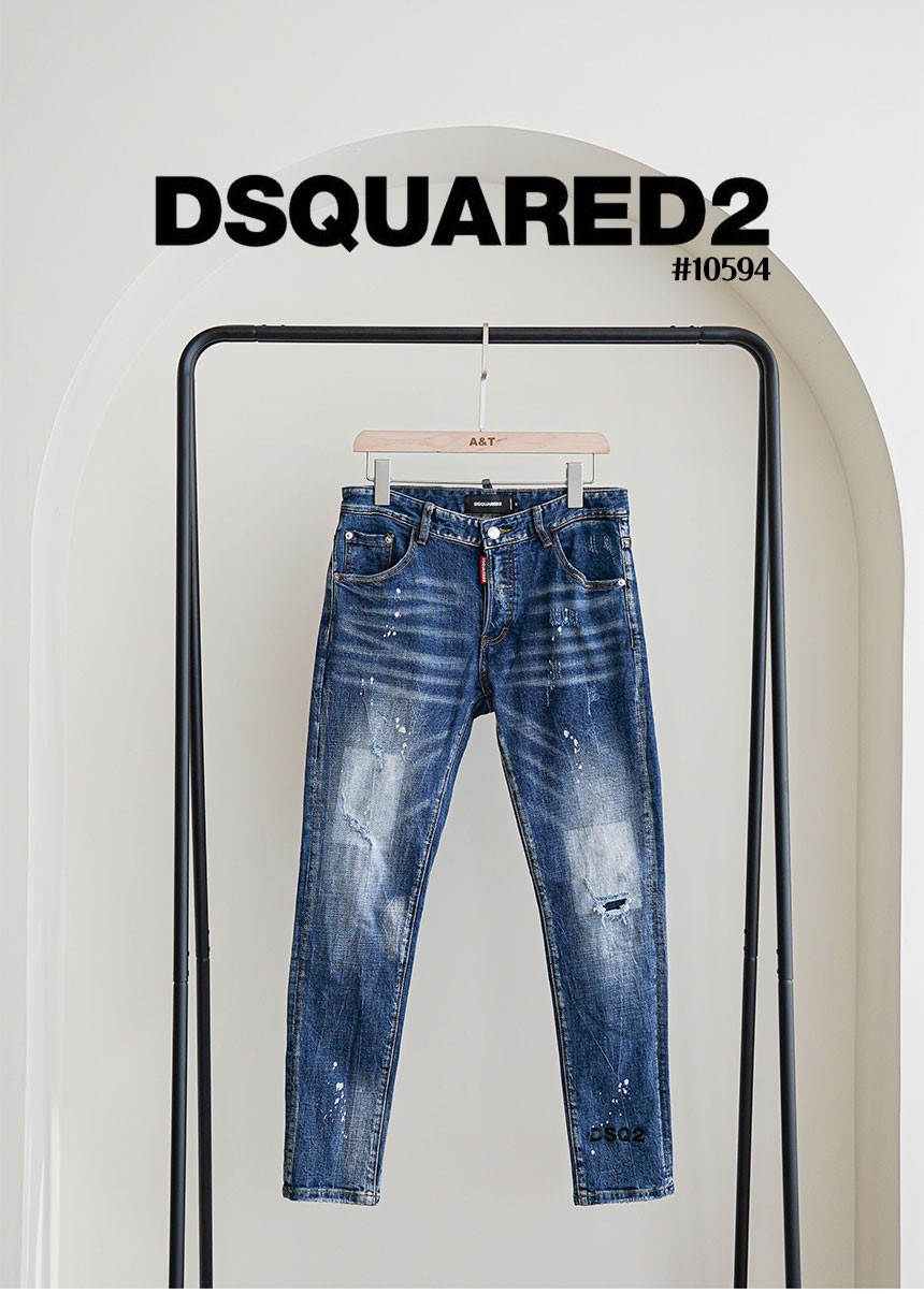 [DSQUARED2] 디스퀘어드 레드패치 남여공용 밑단로고 데님진