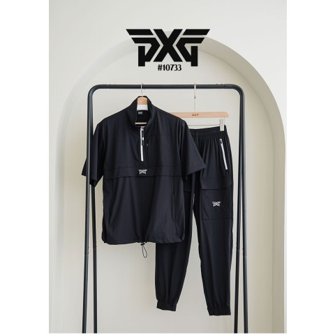 [PXG] PXG 남성 백로고 지퍼포인트 반팔 아노락&조거 셋