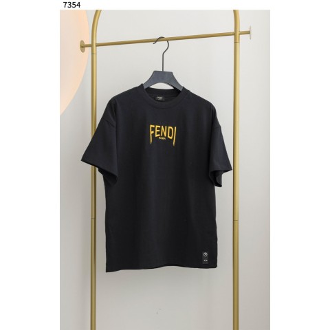 [FENDI] 수입고급 펜디 옐로우 로고 프린팅 라운드 티셔츠