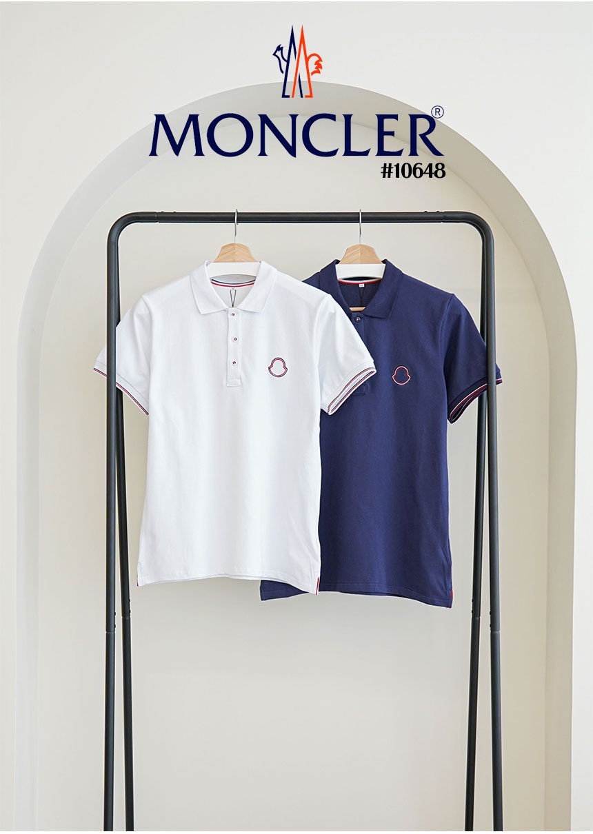 [MONCLER] 몽클레어 수입 엠티 자수로고 반팔 폴로티셔츠