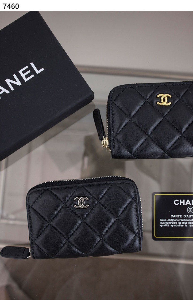 [Chanel] 수입고급 샤넬 클래식 램스킨 지퍼 카드지갑