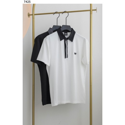 [PXG] SUMMER PERFORATED COLLAR SHORT SLEEVE T-SHIRT