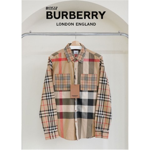 [BURBERRY] 버버리 남성 패치워크 빈티지 체크 코튼 셔츠