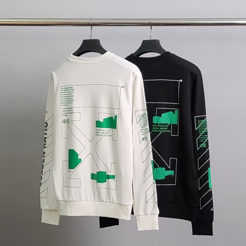 [off-white] 그린 로고 맨투맨