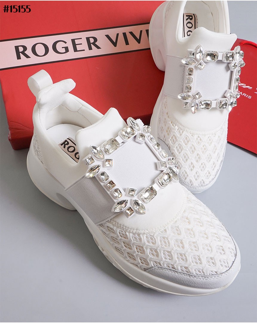 [ROGER VIVIER] 로저비비에 비브 런 크리스탈 라이트 슬립온 스니커즈